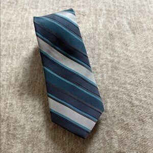 Calvin Klein Blue and Gray Striped Tie